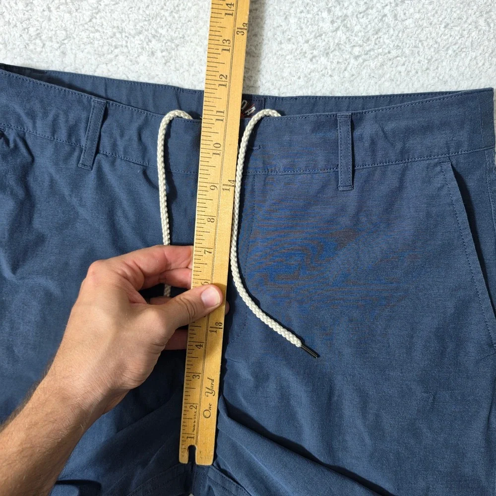 Faherty Mens 30 All Day Shorts Navy Spandex Hybrid Drawstring MSC0013